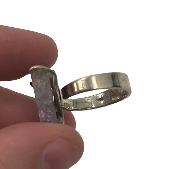 Raw Amethyst Sterling silver adjustable ring - Picture 2 of 4